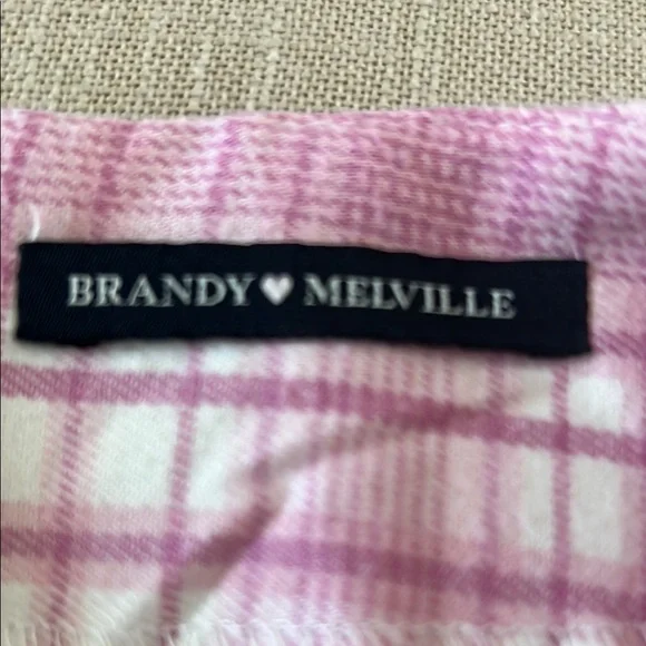 Brandy Melville Pink and White A-Line Mini Skirt. NEW. Never Worn - Picture 2 of 5